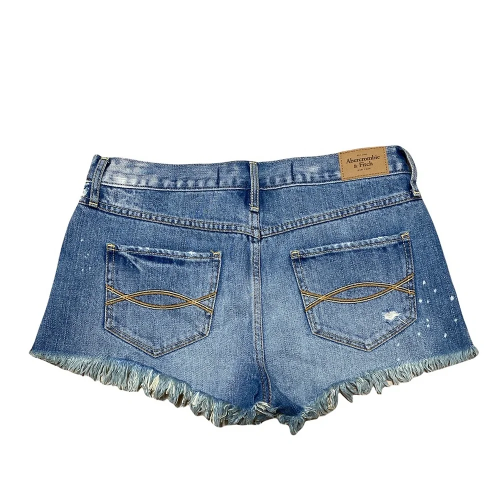 Abercrombie & Fitch High Rise Jean Shorts Women’s 4 Embellished Casual Denim